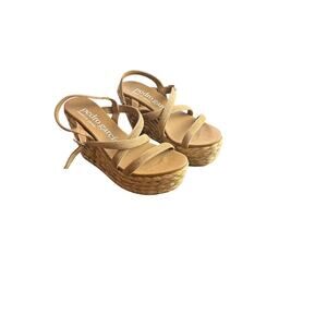 Pedro Garcia Espadrille Wedge Sandals Suede Strappy Platform Heels size 37 NWOT